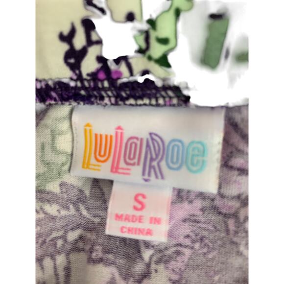 Small LulaRoe Madison Skirt Flare Pockets Green Purple - Picture 6 of 8